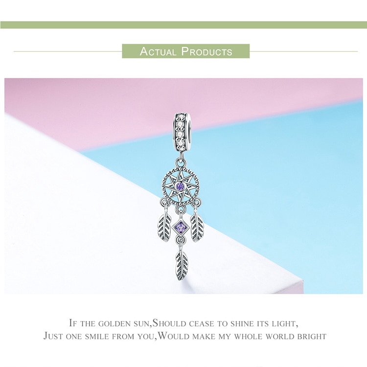 Hạt Phụ Kiện Bamoer SCC841 Bằng Bạc 925 Hình Dreamcatcher Sang Trọng