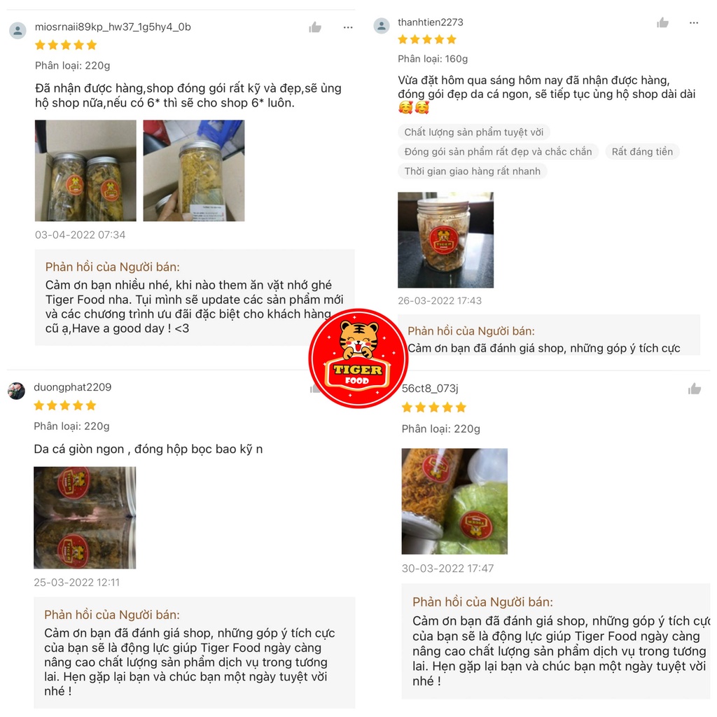 Da cá trứng muối TIGER FOOD Da cá mix vị trứng muối 220g giòn ngon siêu ghiền - ăn vặt Sài Gòn