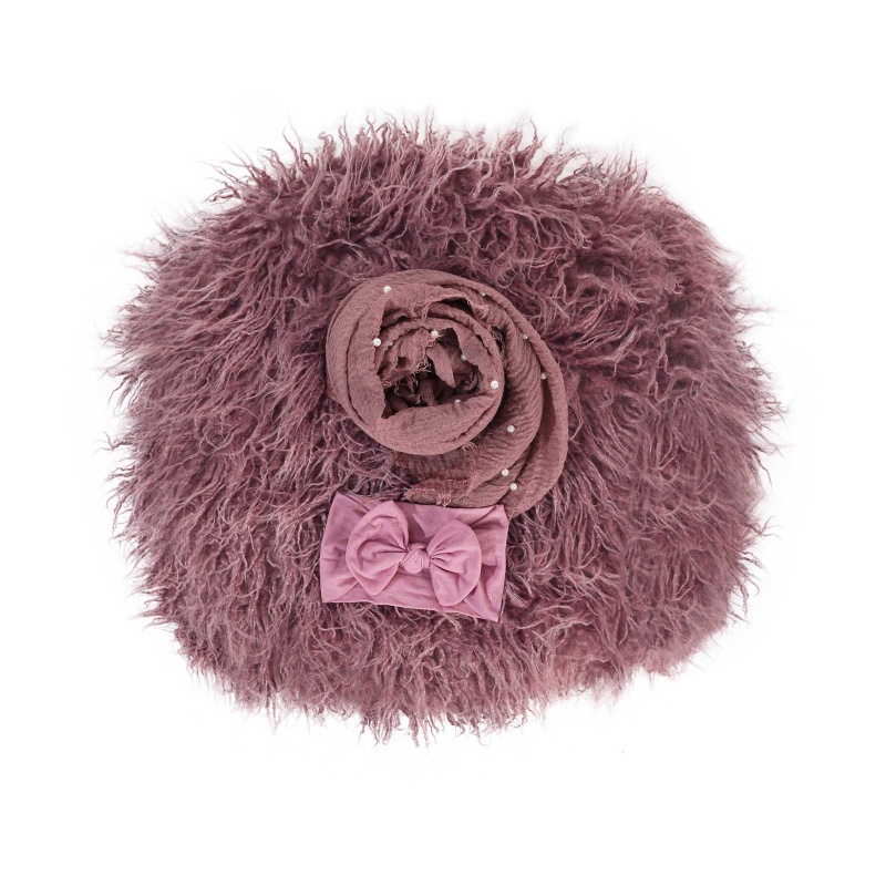 Set 3 Chăn Lông Quấn Bé Sơ Sinh Kèm Băng Đô Xinh Xắn