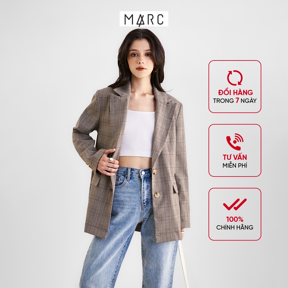 Áo blazer nữ MARC FASHION oversize caro FAPH059922 | BigBuy360 - bigbuy360.vn