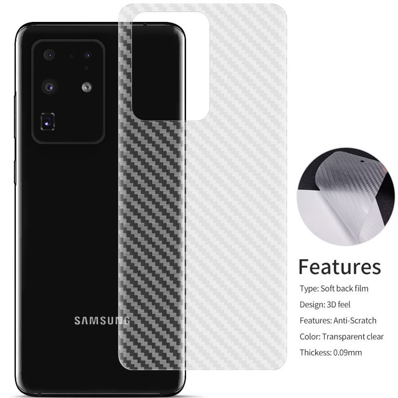3 Miếng dán PPF mặt sau sợi carbon cho VIVO Y20 Y20S Y73 V21 V23e Y33S Y21S Y51A V19 Y11 Y12 Y15 Y17 Y19 Y81 Y91 Y93 Y30