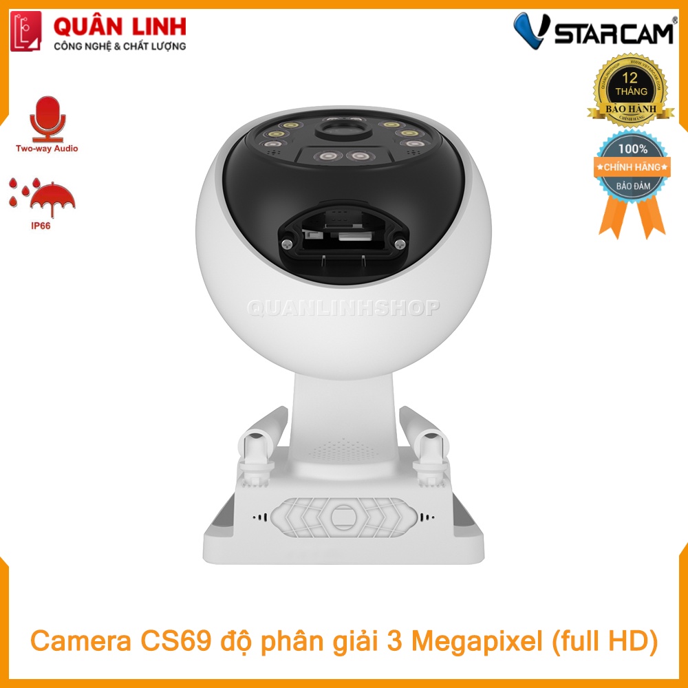Camera ngoài trời Vstarcam CS69 Full HD 1080P , tích hợp AI bảo hành 12 tháng