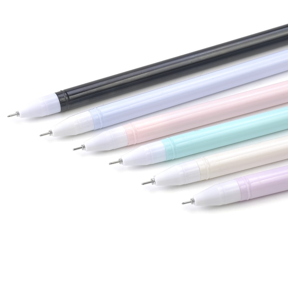 Set 6 Bút Bi Ngòi 0.5mm Màu Đen Thiết Kế Xinh Xắn