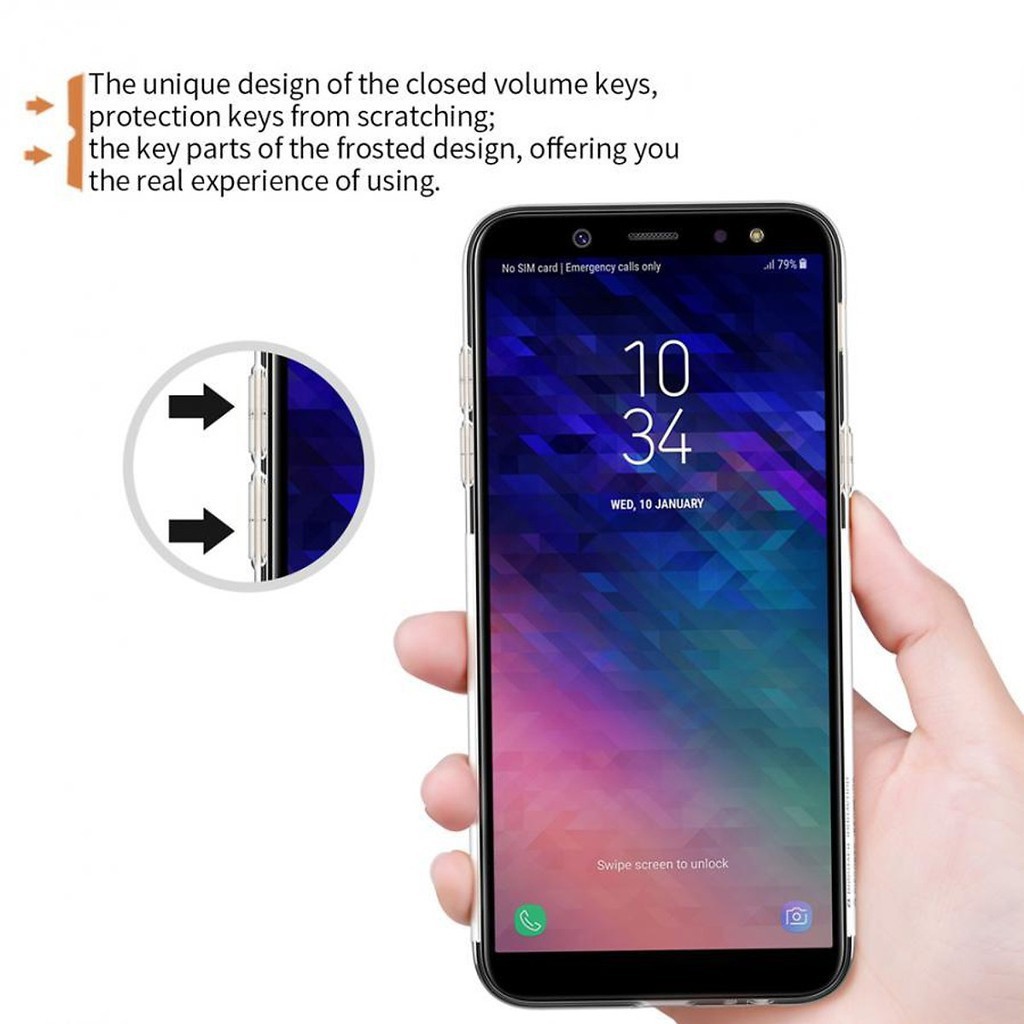 [BH 1 ĐỔI 1] Ốp lưng dẻo silicon chính hãng Nillkin cho Samsung Galaxy A6 2018 chống trầy, chống bụi (trong suốt)