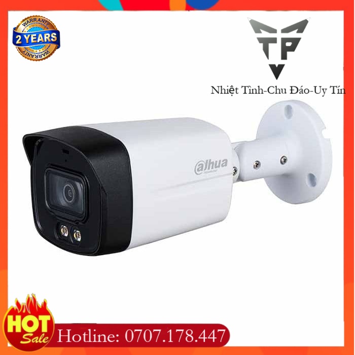 Mắt Camera đồng trục Dahua DH-HAC-HFW1509TLMP-LED-S2 5.0 Mpx lắp ngoài trời -Cam Kết Hàng Chính Hãng