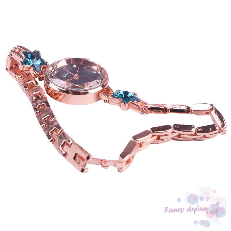 Đồng Hồ Kim Dây Da Mặt Hình Ngôi Sao