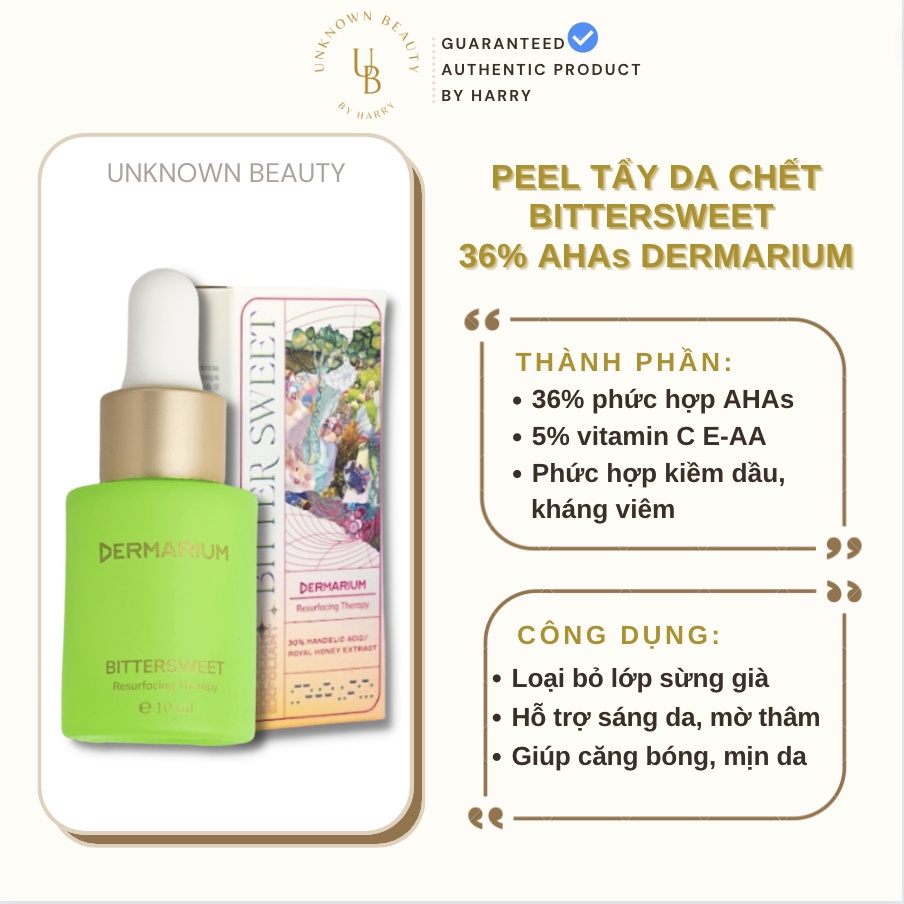 Peel da hoá học tẩy da chết Bitter Sweet Dermarium 10ml | Unknown Beauty