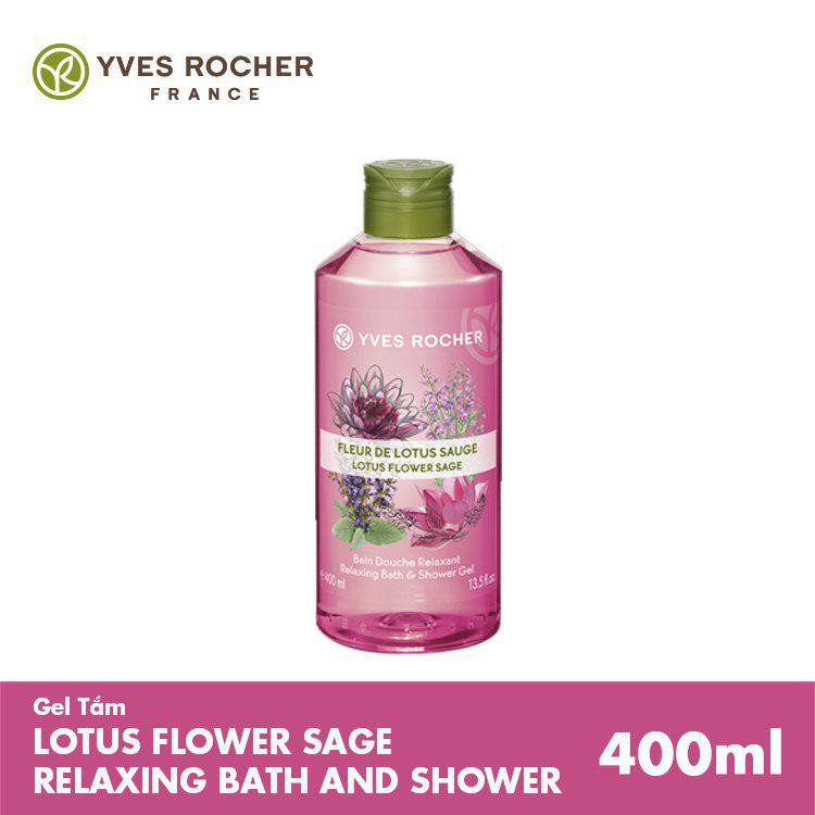 [HÀNG CHÍNH HÃNG] Gel tắm và gội Yves Rocher Relaxing Bath and Shower Gel Lotus Flower Sage 400ml