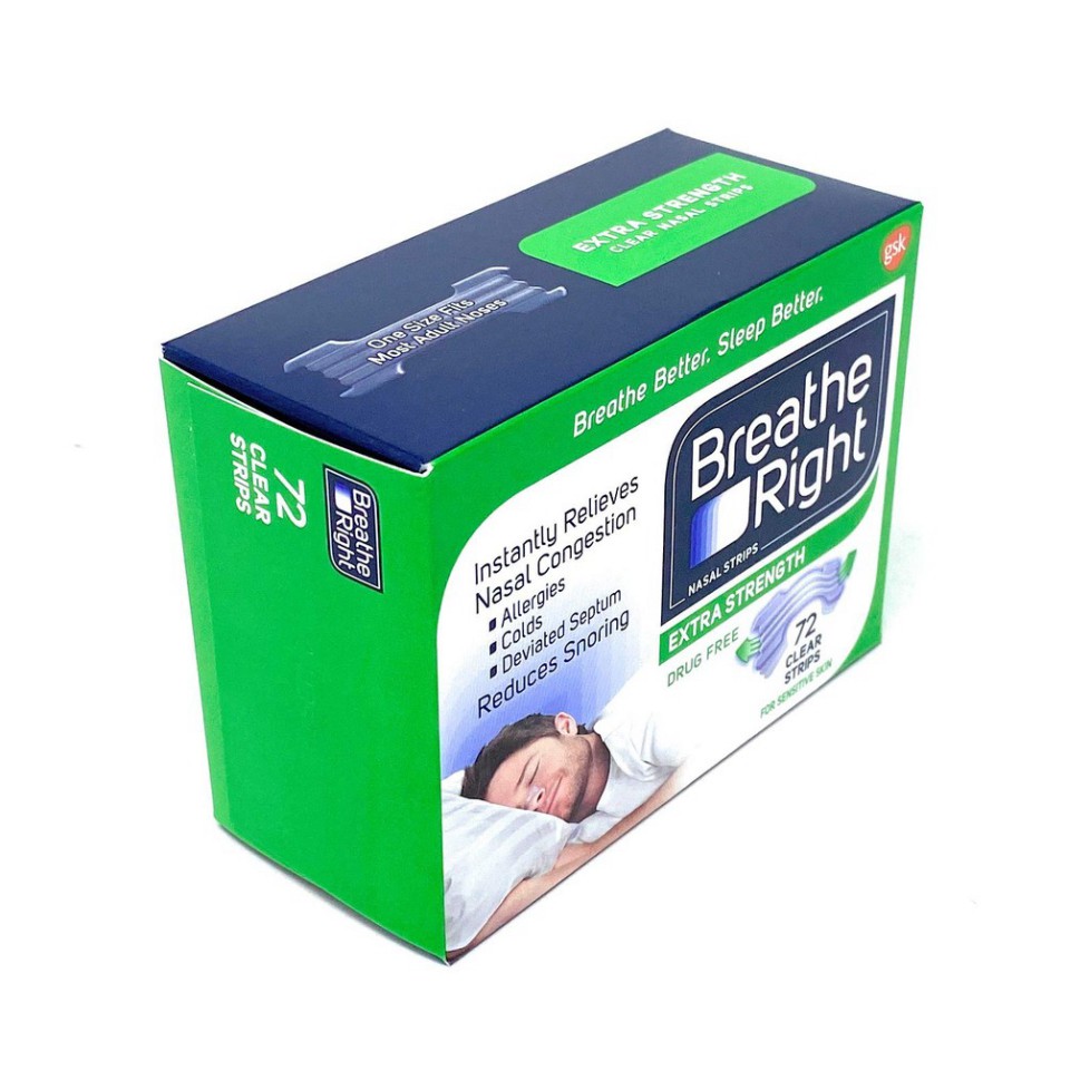 [Chính Hãng] 24 Miếng Dán Chống Nghẹt Mũi Và Ngủ Ngáy Thương Hiệu BREATHE RIGHT® 100% Hiệu Quả Tức Thì, Nhập Khẩu USA .