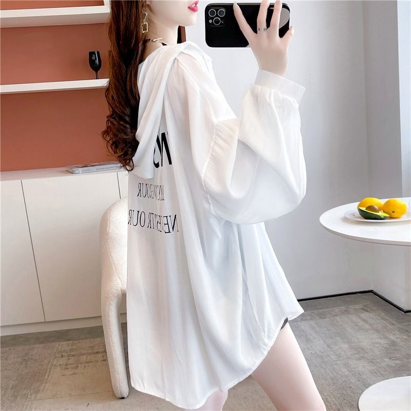 Áo Khoác Dài Tay In Hình Phong Cách Hàn Quốc 185245 Áo Hoodie Chống Nắng Dáng Rộng Vải Lụa Mát Mỏng Thời Trang Cao Cấp