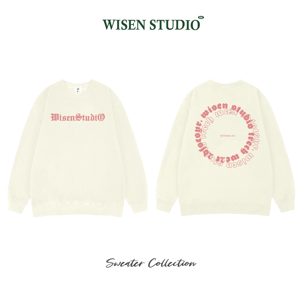 Áo sweater WISEN ARC áo nỉ dài tay unisex form rộng