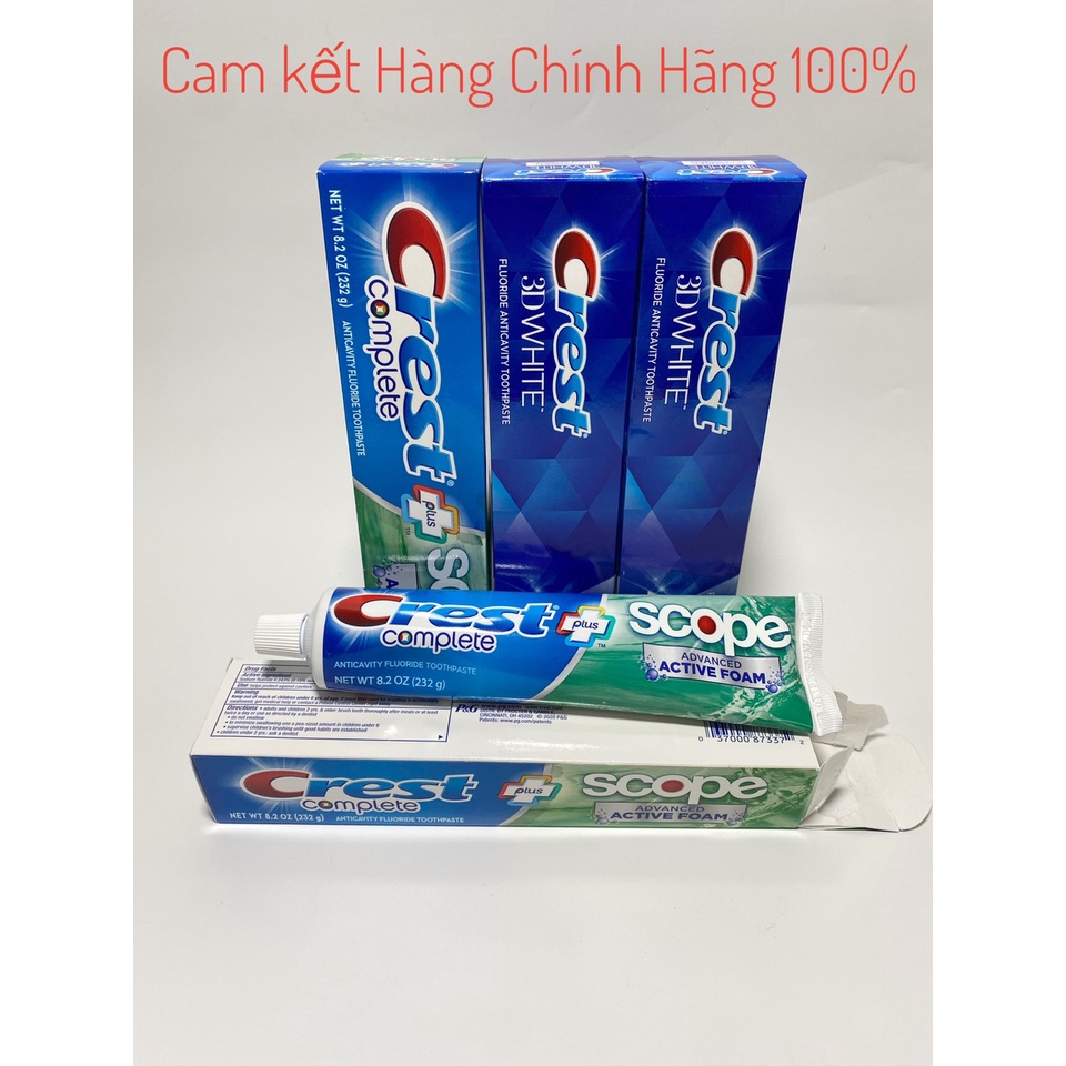 [Chính hãng]---Kem Đánh Răng trắng răng Crest 3D White Advanced Triple Whitening 158g---Mỹ