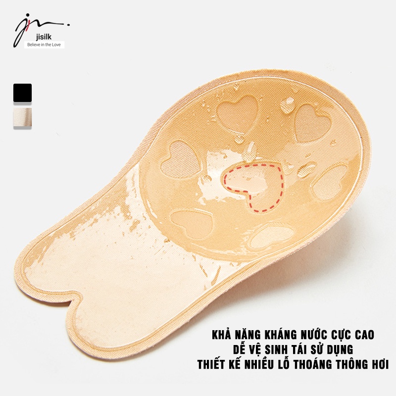 Dán ngực jisilk nâng, miếng dán ngực tai thỏ đen be nude mặc đầm dự tiệc chuẩn form nhập khẩu - P.DAN-04