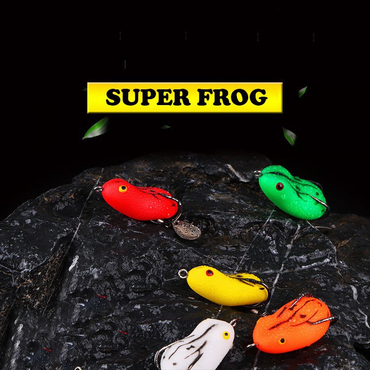 [ Combo 3 Con ] Mồi nhái giả câu lure, mồi nhái hơi có thìa super frog