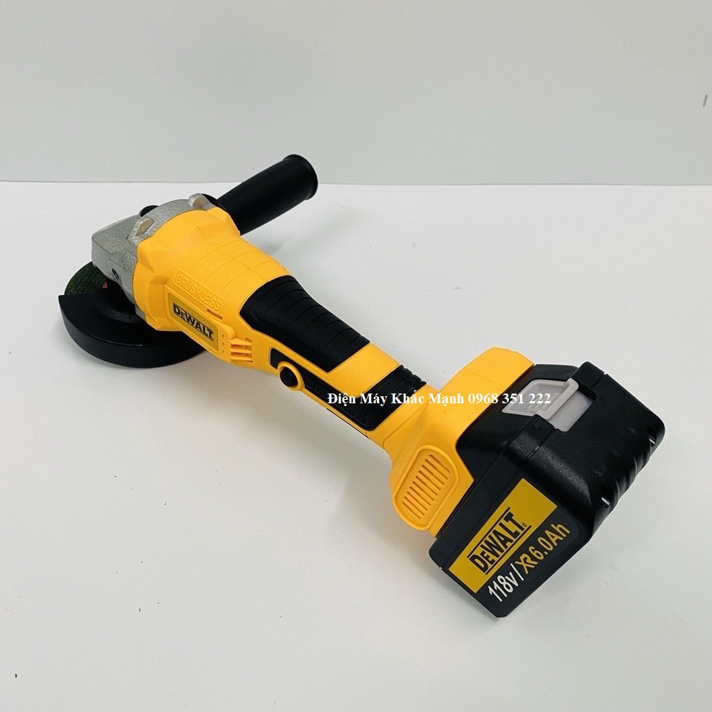 Máy Mài Pin DeWaLT Cao Cấp - Tặng Bộ Lam Xích, Động Cơ Không Chổi Than ( Công Tắc Bóp)