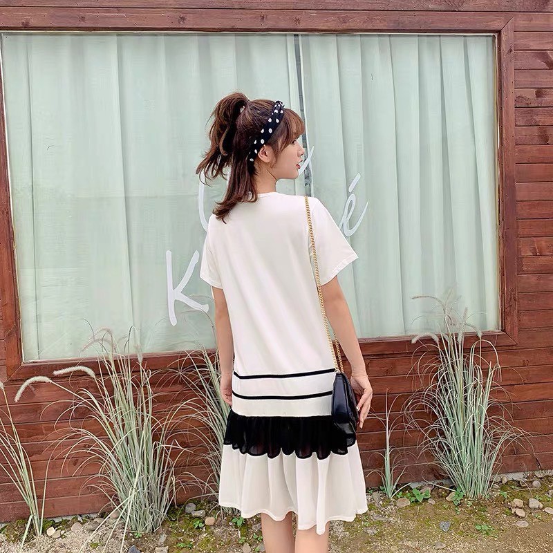 Váy bầu thiết kế DÁNG SUÔNG ĐUÔI CÁ chất cotton siêu xinh cho mẹ bầu năng động thoải mái W128