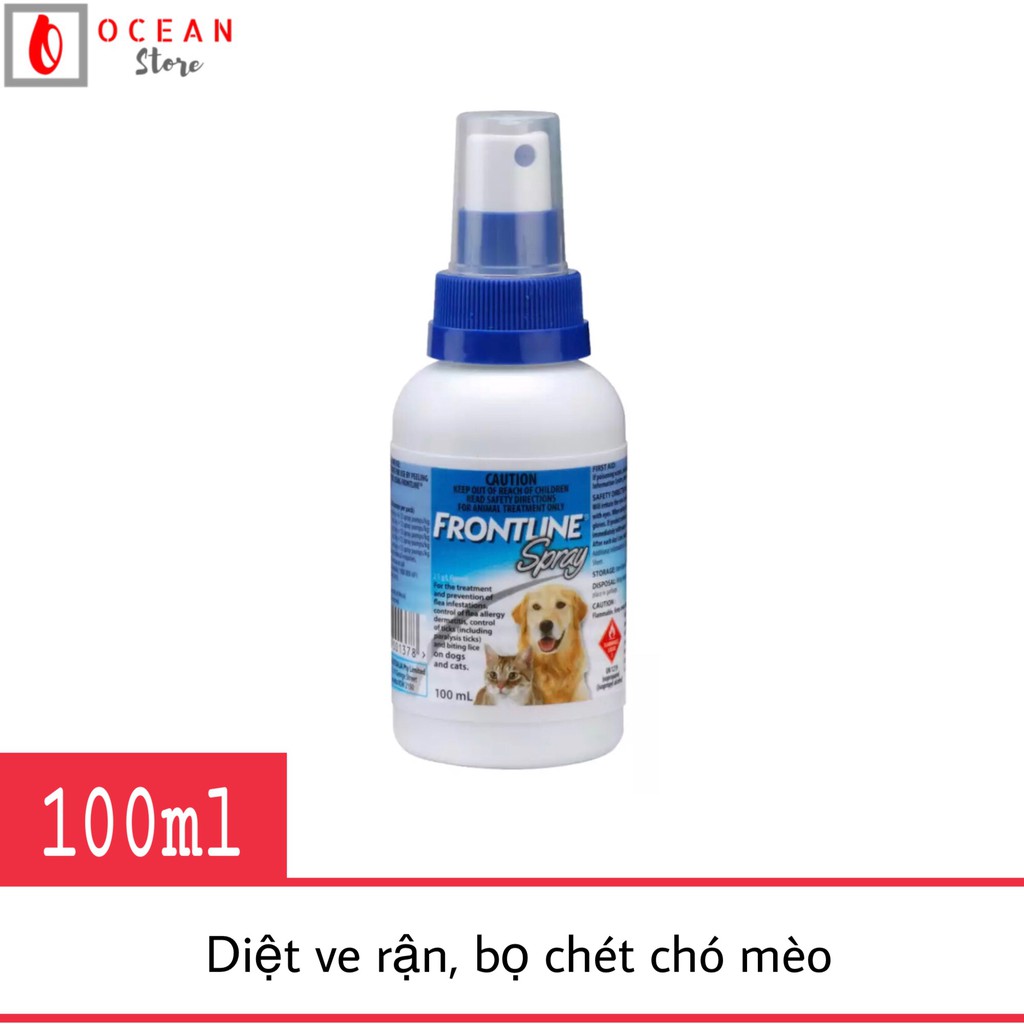 Thuốc diệt ve ghẻ, bọ chét chó mèo - Merial Frontline Spray 100ml