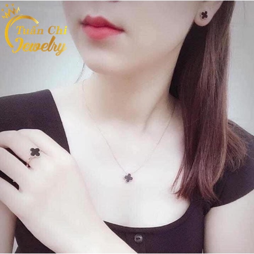 FREESHIP Khuyên Tai Nữ, Bông Tai Bạc Hình Cỏ Bốn Lá Cá Tính, Mang Lại May Mắn