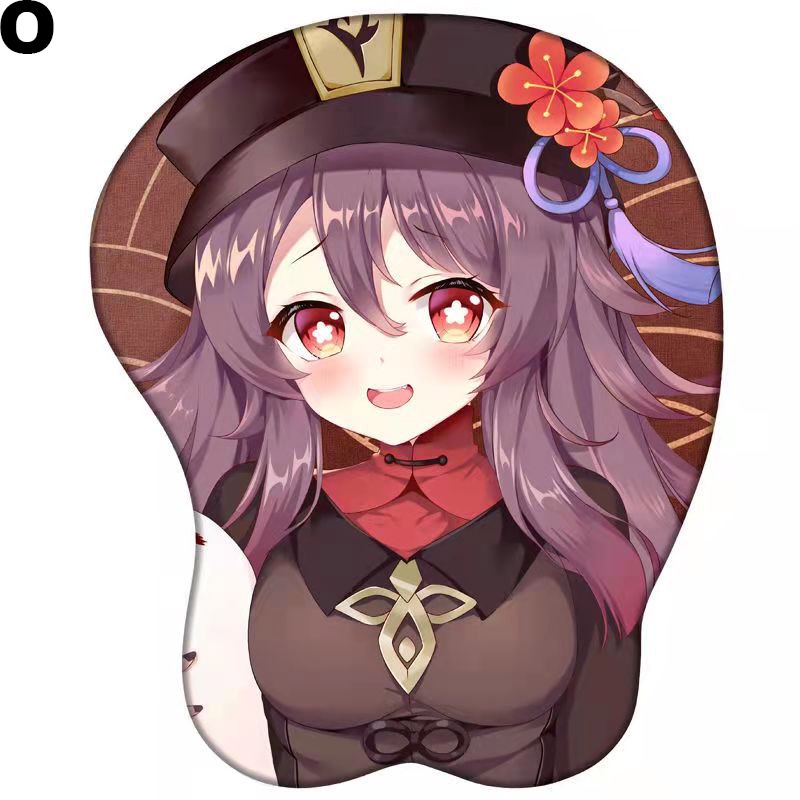 Miếng lót chuột máy tính 3d bằng silicon mềm mại họa tiết hoạt hình Genshin Impact