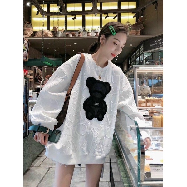 [ Hàng Chuẩn ] Áo nỉ nữ dài tay dập nổi form rộng  freesize 40kg_65kg hot hít đẹp xuất sắc ( kèm ảnh thật) | BigBuy360 - bigbuy360.vn