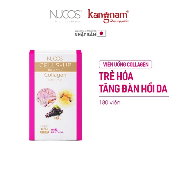 Viên Uống Bổ Sung Collagen Nhật Bản Nucos Cells-Up 180 Viên Giúp Da Tăng Đàn Hồi Ngăn Ngừa Lão Hóa