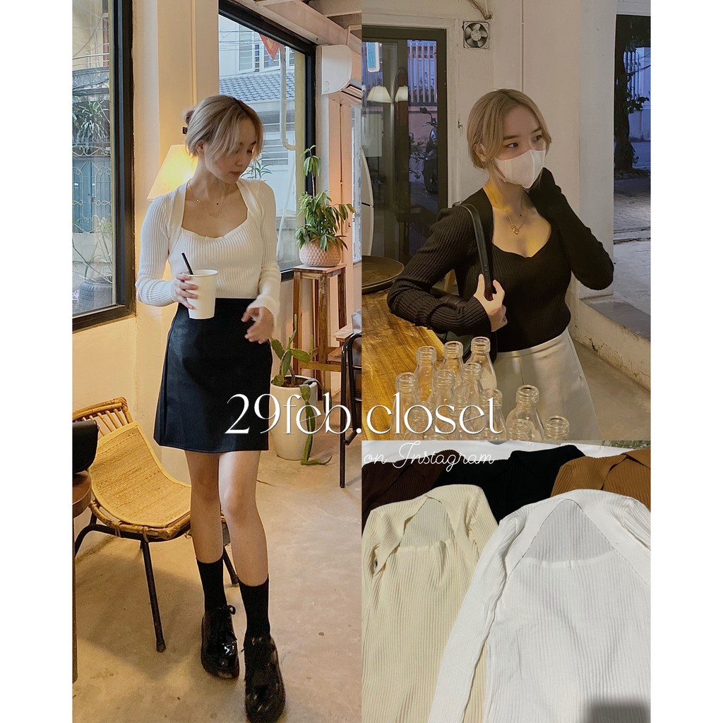 [Ảnh/video 29feb chụp] Áo len tăm cổ vuông dài tay | BigBuy360 - bigbuy360.vn