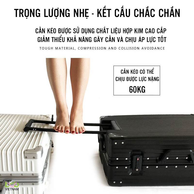 Vali Khóa Sập Khung Nhôm A218 Cao Cấp SIZE 20-24 INCH Chống Bể Vỡ - Chống Trộm