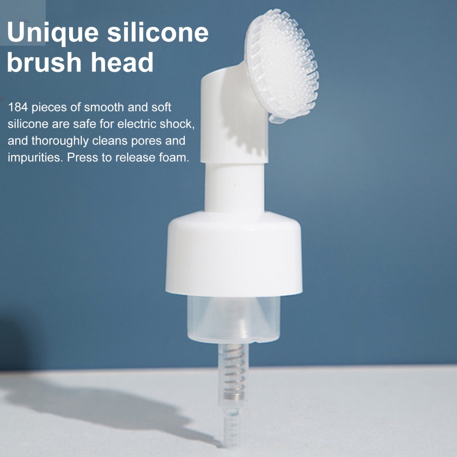 Bình Đựng Xà Phòng Tạo Bọt Bằng Silicone Kèm Cọ Rửa Mặt Tiện Lợi