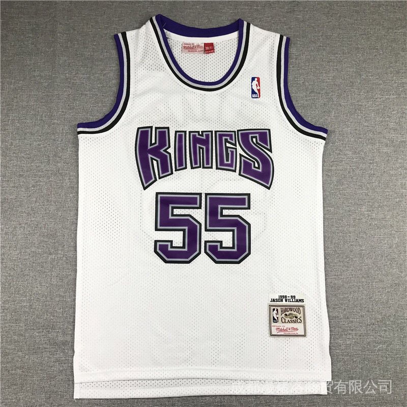 Mitchell&Ness NBA Kings Men's Jersey Kings Williams Webber Swingman Embroidered Retro Jersey Sports Fitness Vest YI4f