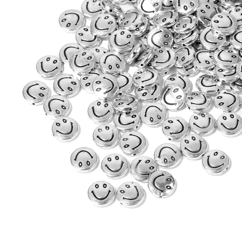 Set 10 hạt charm hình mặt cười bằng hợp kim làm trang sức thủ công | BigBuy360 - bigbuy360.vn