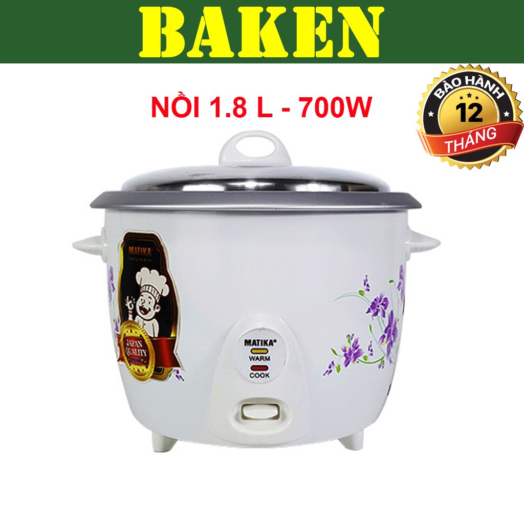 Nồi Cơm Điện Nắp Rời 1.8L MATIKA MTK-DR18 - BAKEN