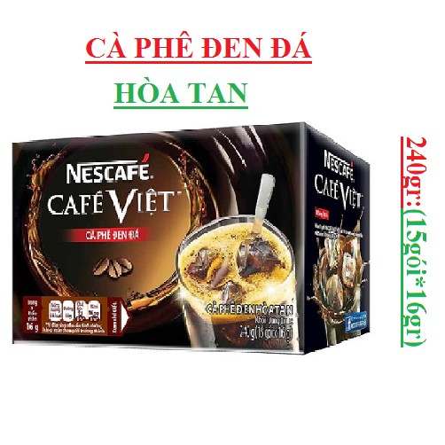 Nestcafe việt đen đá hộp giấy 240gr (15gói*16gr)