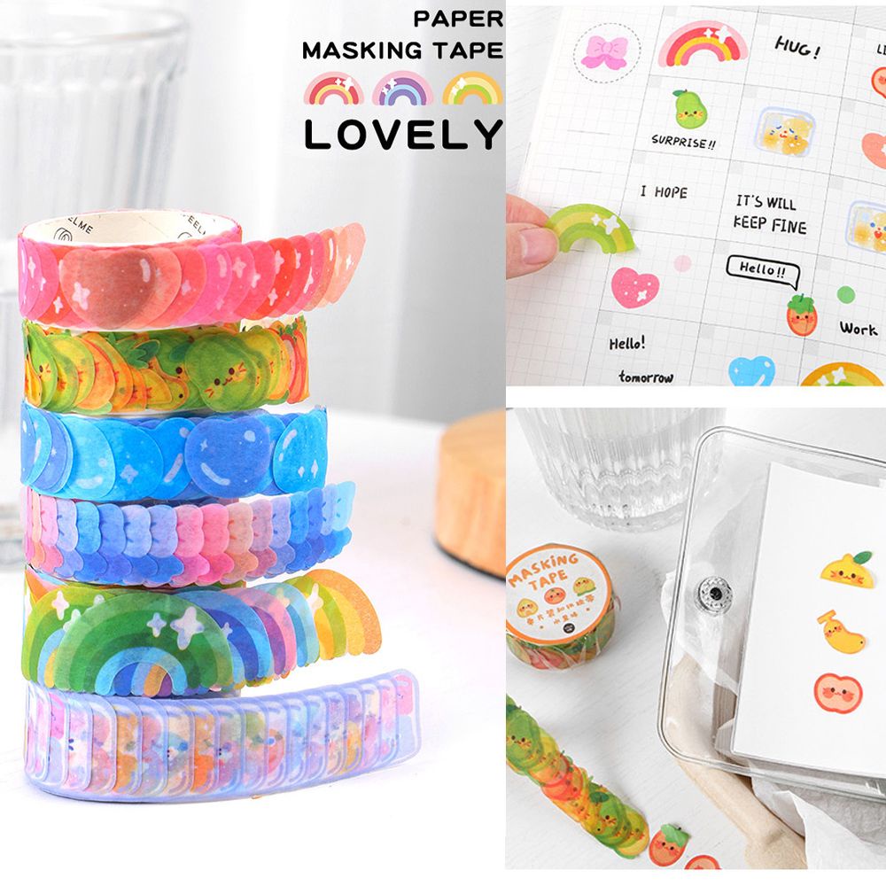 Băng Keo Giấy In Họa Tiết Trái Cây/Động Vật Dùng Trang Trí Sổ Tay/Ảnh Ảnh DIY