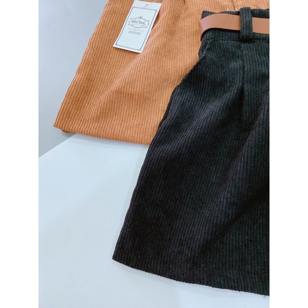 Quần Nhung Tăm Kèm Belt Quần có Túi &amp; Lưng Thun sau