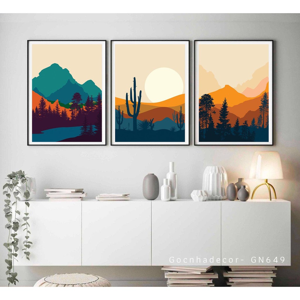 Bộ 03 tranh canvas treo phòng khách- Tranh treo phòng ngủ- Tranh trừu tượng- Tặng kèm đinh treo tranh- Mã 637 | BigBuy360 - bigbuy360.vn