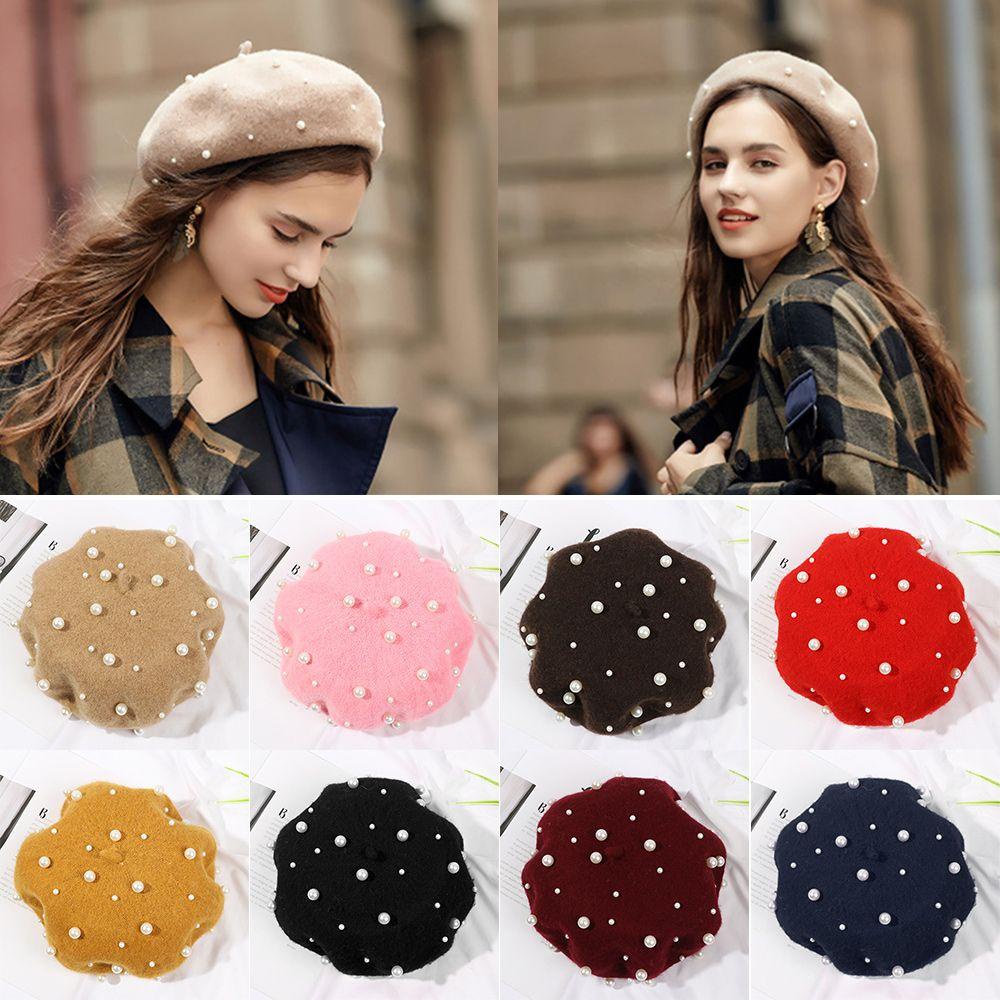 Mũ Beret Mềm Mại Ấm Áp Thời Trang Cho Nữ