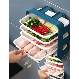 Kệ 6 đĩa đựng thức ăn dán tường.