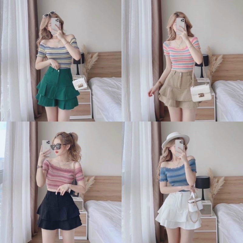 (SHOP BIGSIZE nữ 50kg đến 90kg ) chân váy nữ kaki xoè tầng