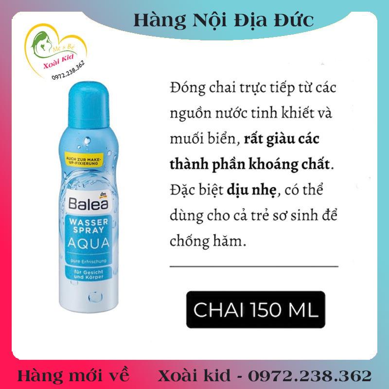 [auth] XỊT KHOÁNG BALEA  AQUA 150ML -NỘI ĐỊA ĐỨC ĐỦ BILL [Hot]