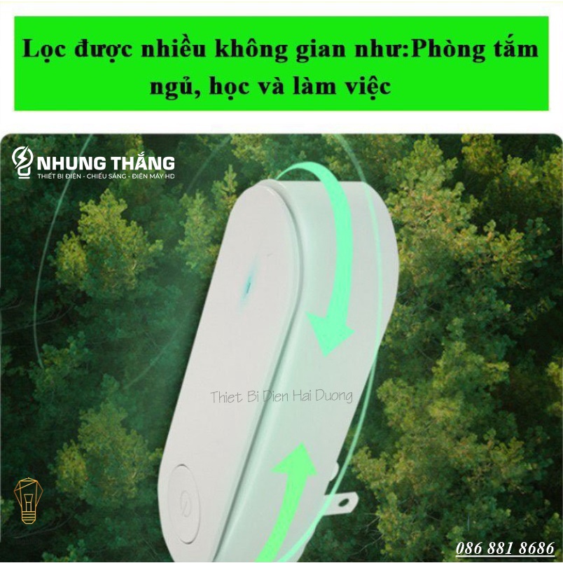 Máy Lọc Không Khí Ion Âm Mini MK-11052 - Khử Mùi Thu ốc Lá, Khử Mùi Nhà Vệ Sinh, Mùi Nấu Bếp Làm Sạch Không Khí