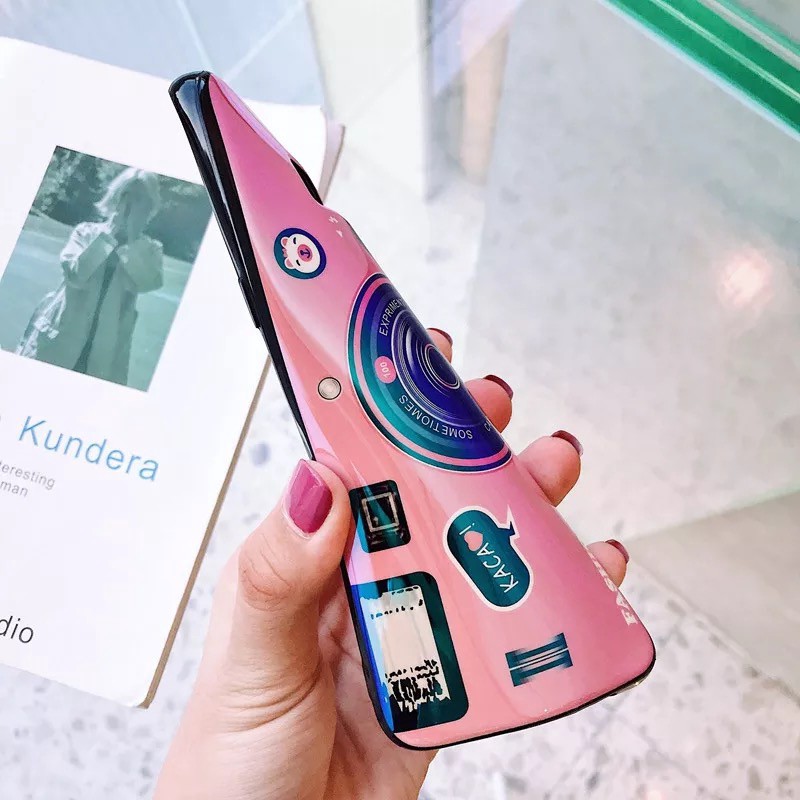 Ốp lưng hình camera cho Samsung Galaxy A71 A51 A11 S20 Plus Ultra J4 J6 Plus J4+ J6+ A7 A8 A6 S9 S10 Plus 2018 Note 10 Plus kèm giá đỡ + Lanyard