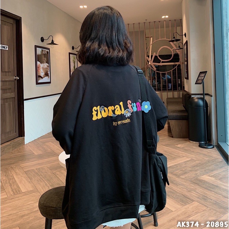 Áo Khoác Cardigan Nữ Nỉ Bông Hàng QC Dày Dặn UNISEX Áo Cardigan Nữ Thun Nỉ Ngoại in FLORAL FUN - AK3374 | BigBuy360 - bigbuy360.vn