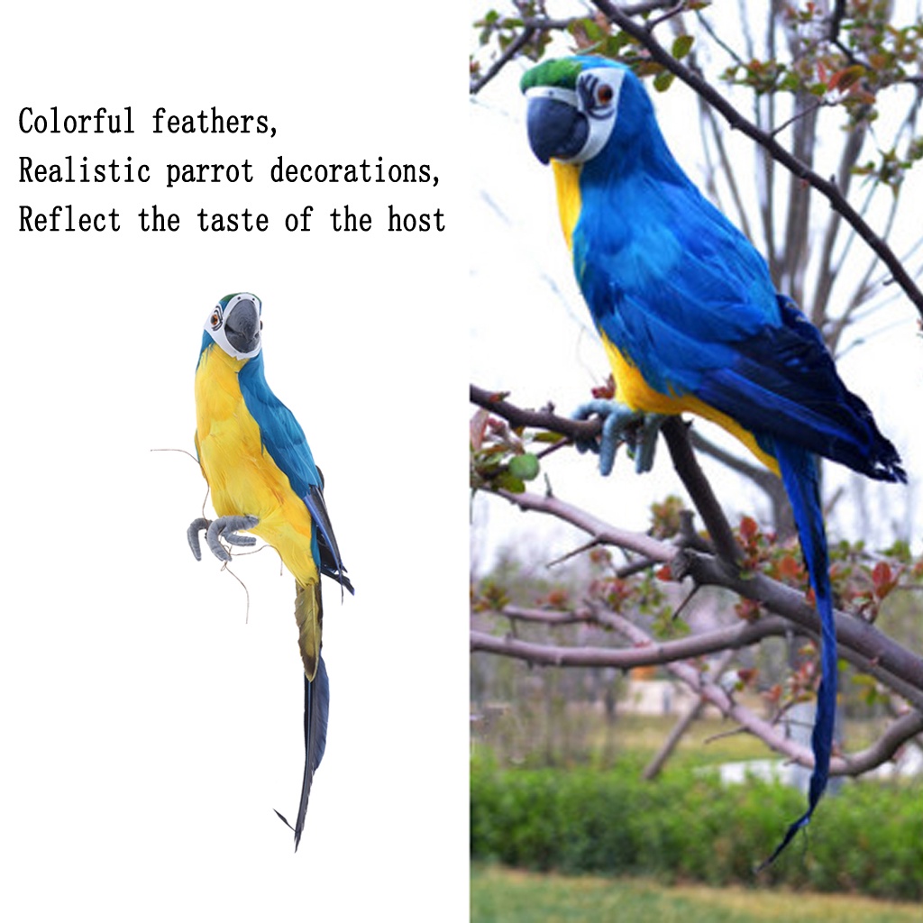Chim vẹt giả cỡ lớn 45cm dùng trang trí sân vườn