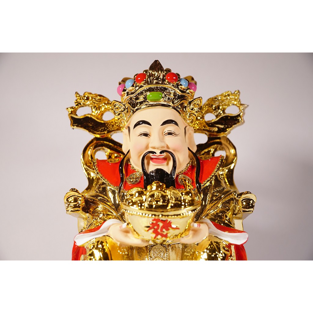 Tượng Thần Tiền Thần Tài xi mạ vàng chiêu tài cầu lộc đẹp rực rỡ - Nhiều cỡ | BigBuy360 - bigbuy360.vn