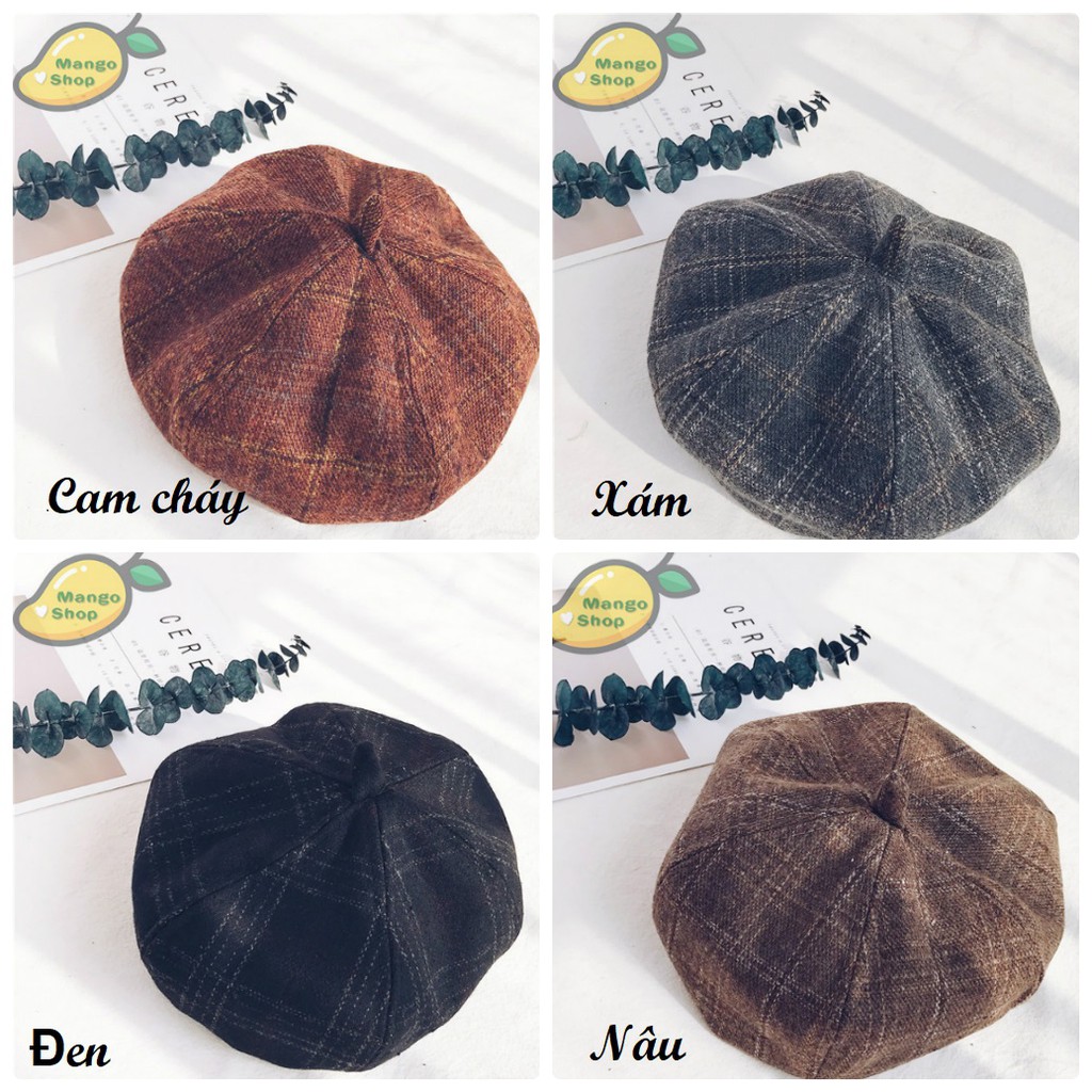 Mũ nồi kẻ caro Ulzzang ( Mũ nồi beret )