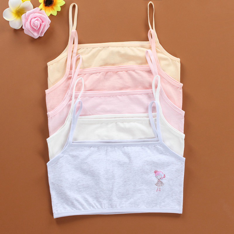 Áo Ngực Không Đường May Vải Cotton Mềm Cho Bé Gái