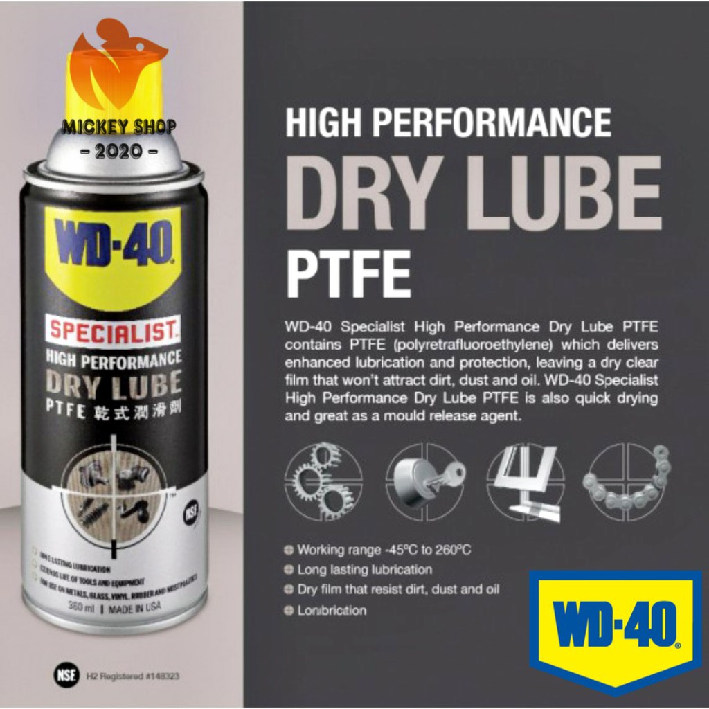 [ CHUYÊN DỤNG ] Dầu nhờn khô, tác dụng cao WD-40 High Performance Dry Lube 360ml