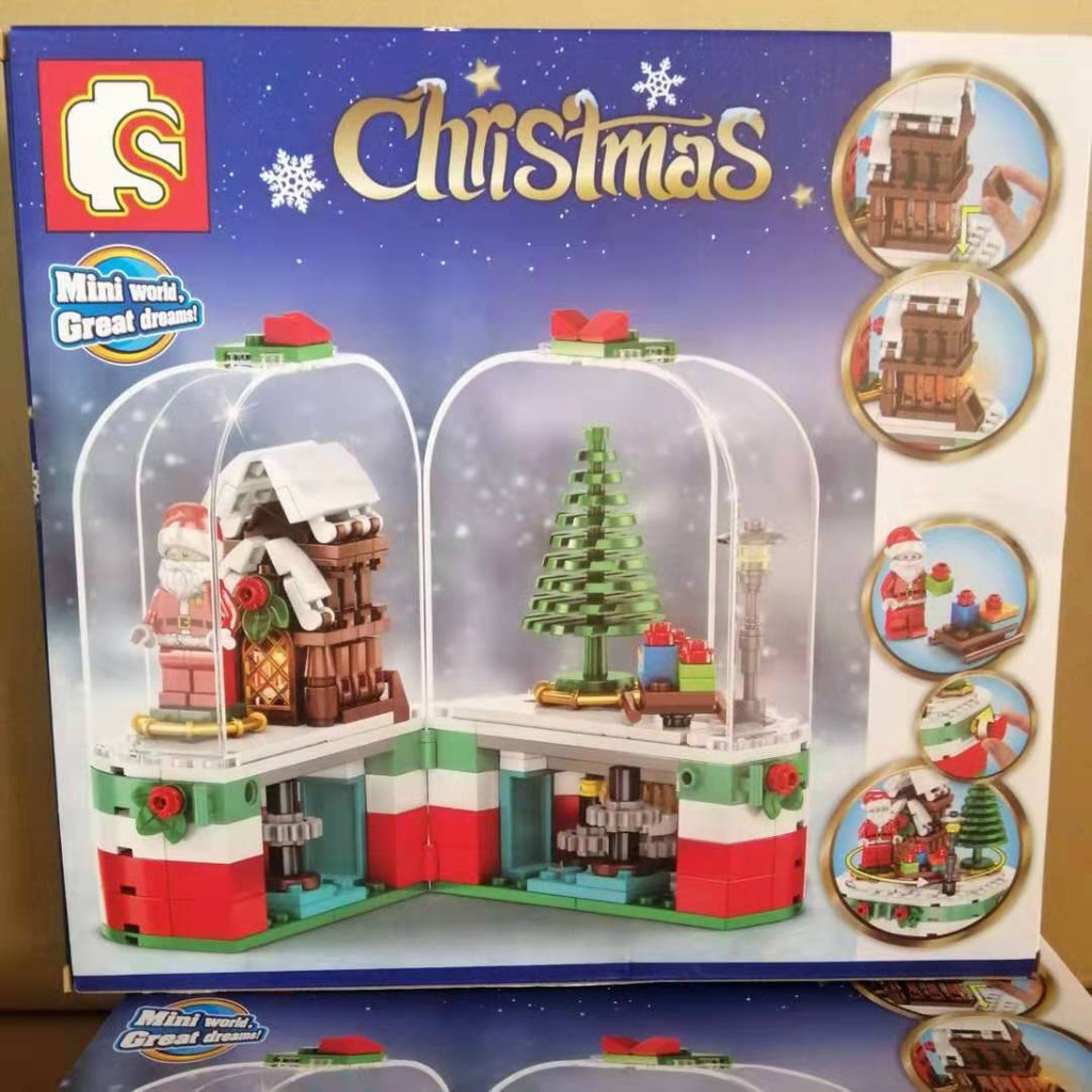 Đồ chơi Lắp ghép Mô hình Merry Christmas gift Santa Claus  lắp ráp hộp quà ông già noel Sembo 601090
