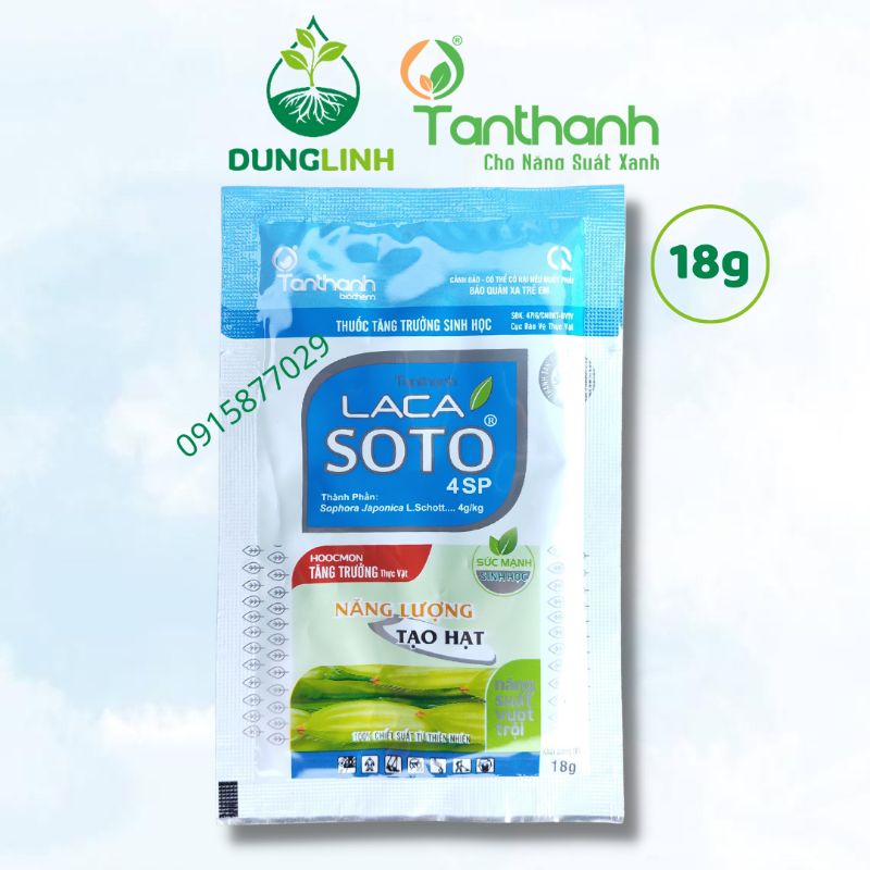 LACASOTO 4SP Tân Thành gói 18g - Tăng trưởng sinh học - Vô gạo liên tục Lo gì nhót lúa laca soto