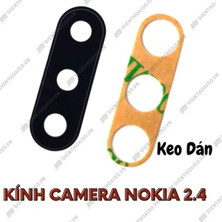 Mặt kính camera nokia 2.4 sẵn keo dán